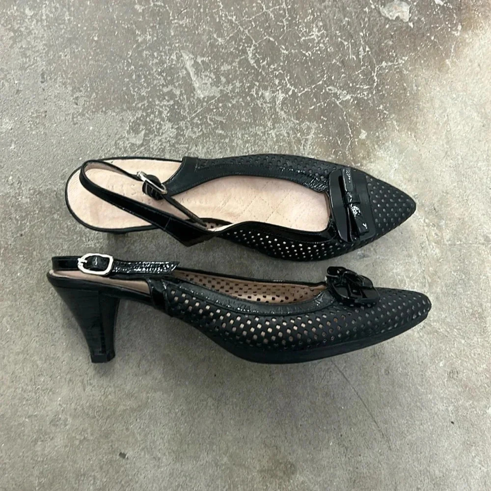 Hispanitas kitten heels  pointy toes slingback‎ shoes
